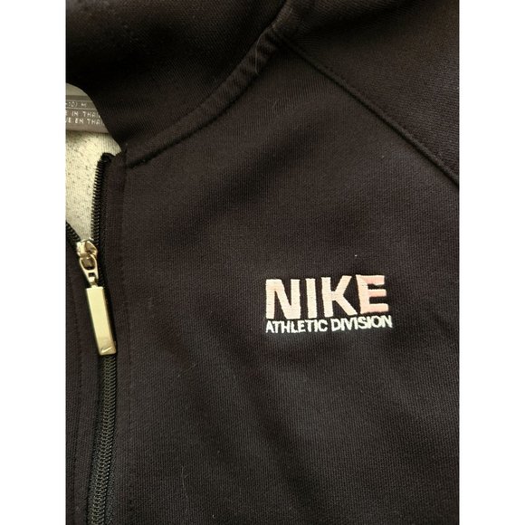 Nike Black Hoodie Zip Up Jacket Pink Stripe - Picture 2 of 11